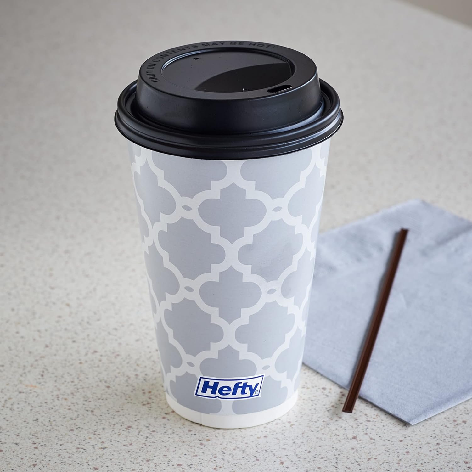 Hefty Paper Disposable Hot Cups with Lids, 16 Ounce, 20 Count review