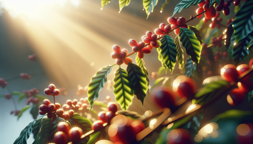 Coffee plant in morning light