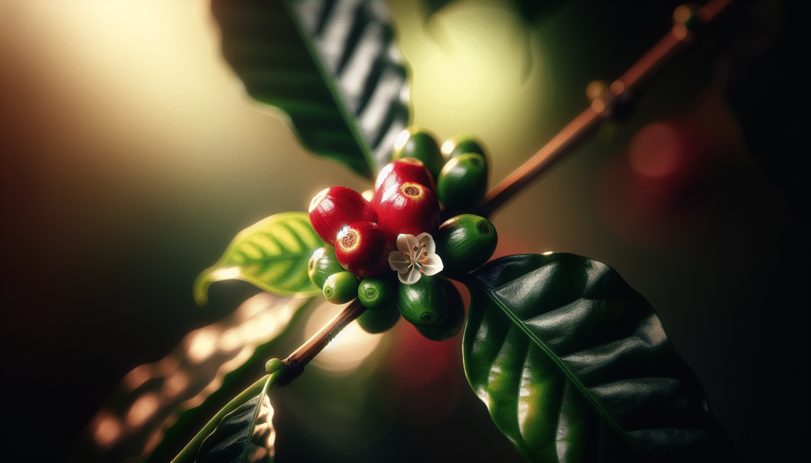How do coffee beans grow on the coffee plant